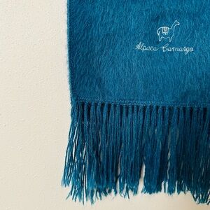 Alpaca Camargo Teal Blue Brushed Alpaca Wool Scarf